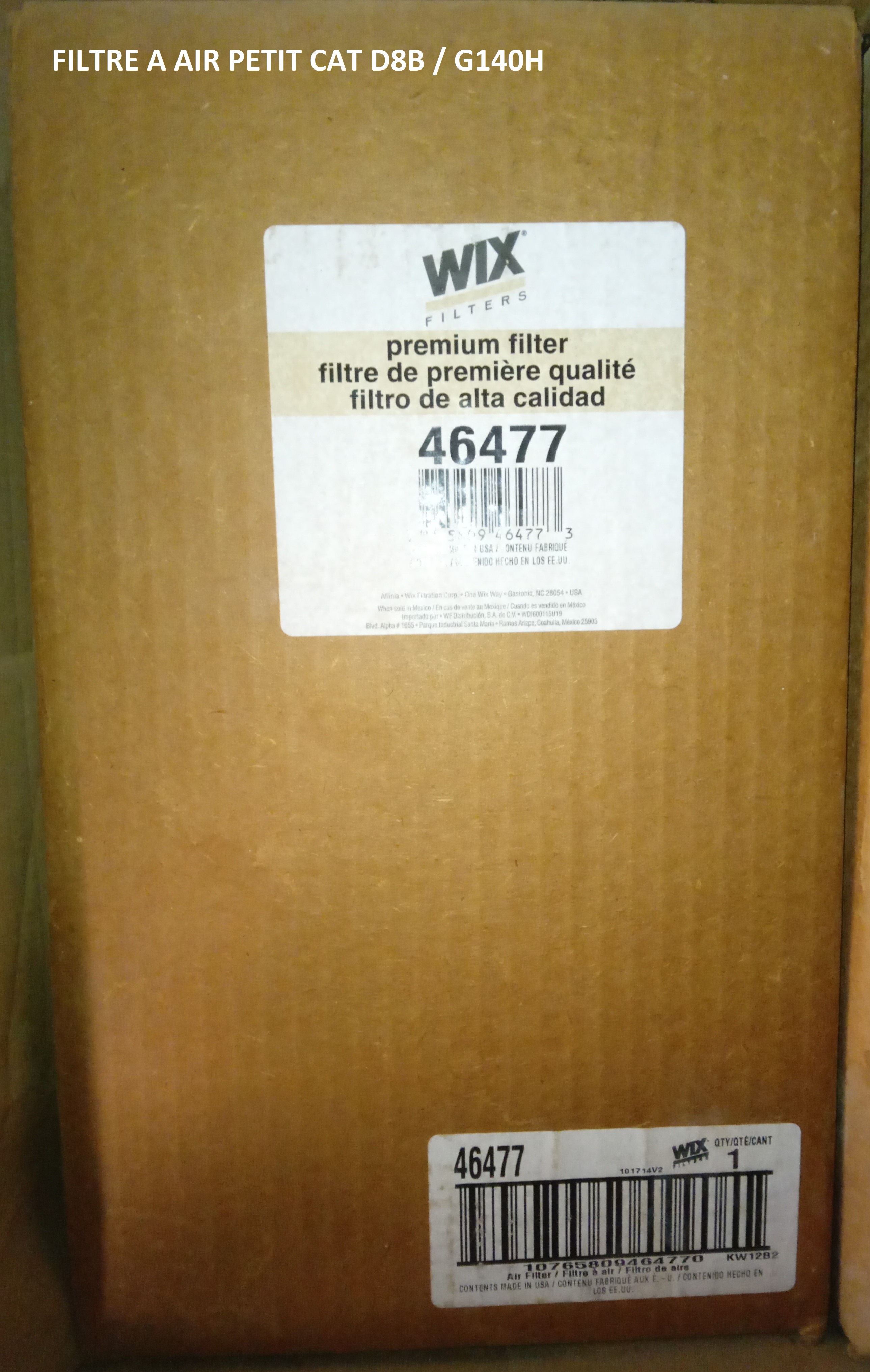 FILTRE A AIR  PETIT CAT D8N / G140H