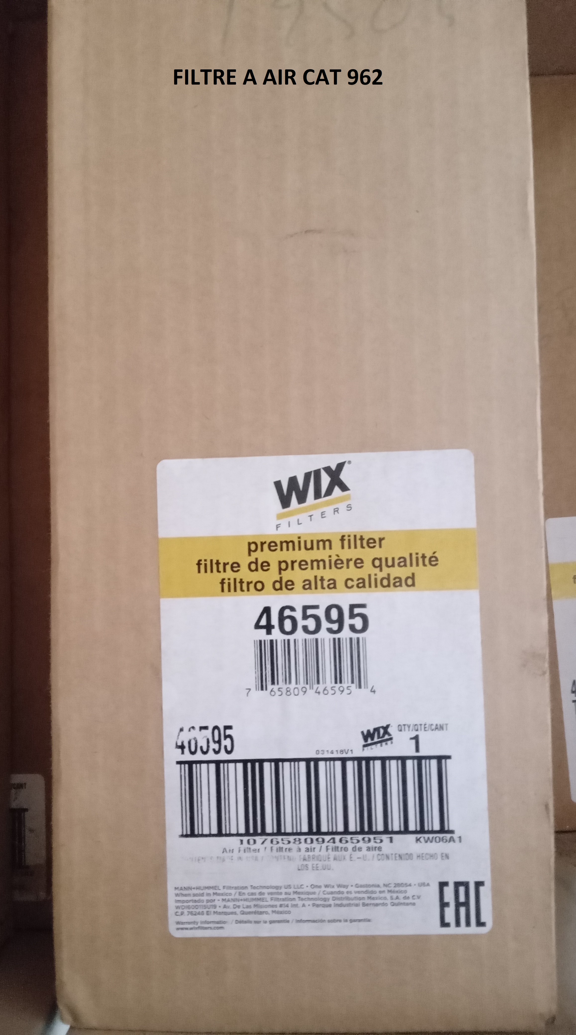 FILTRE A AIR CAT 962