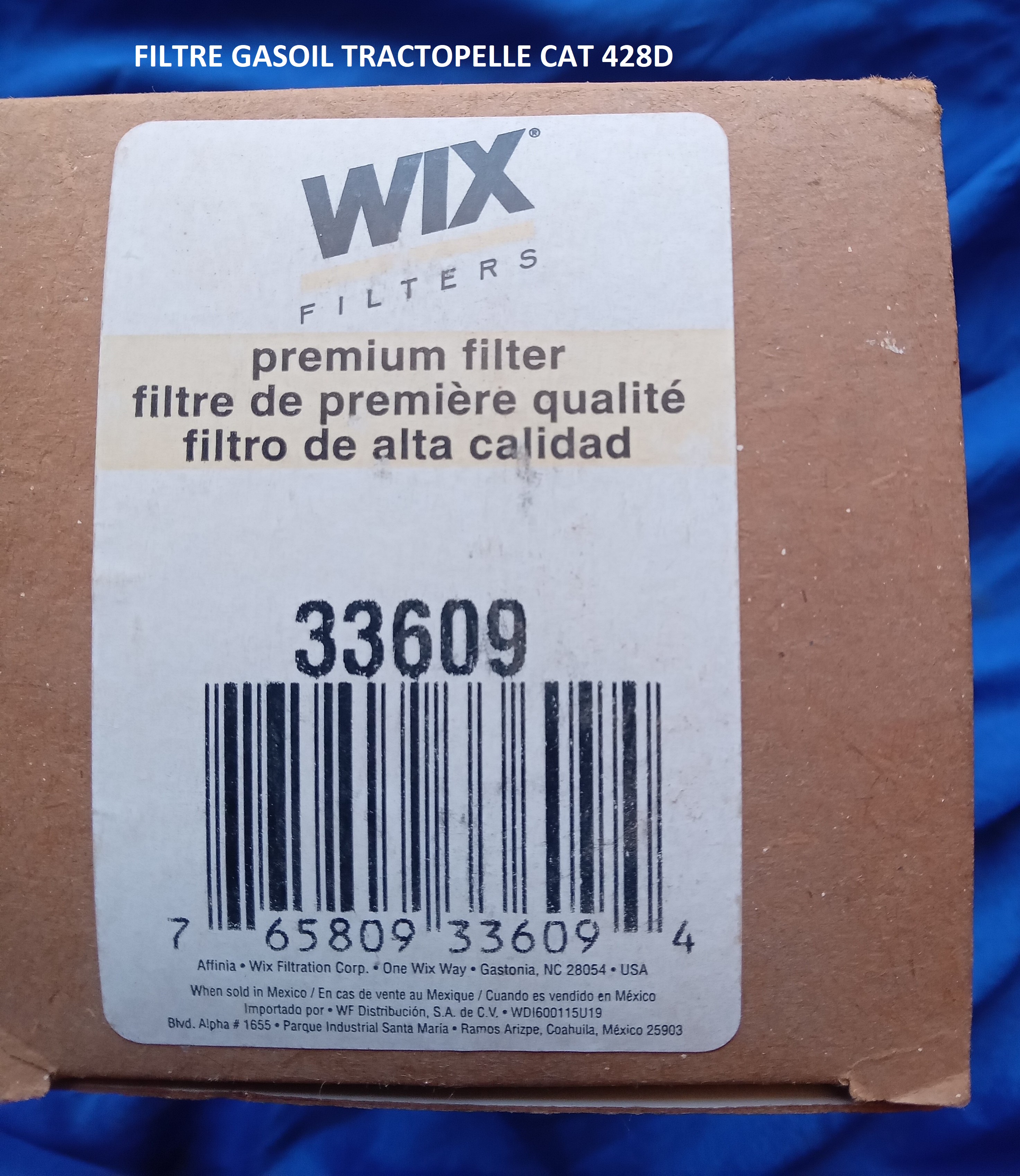 FILTRE GASOIL TRACTORPELLE CAT 428d