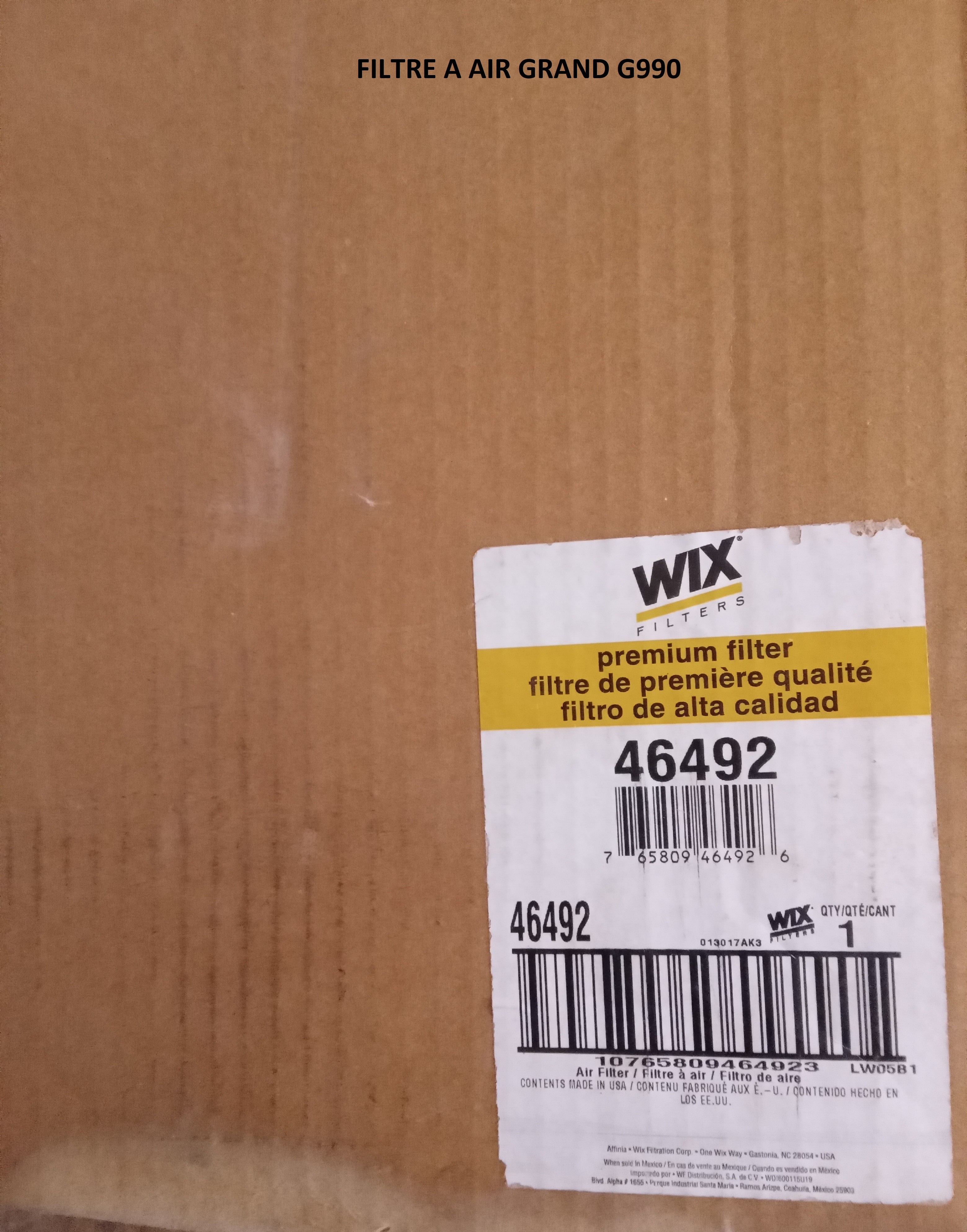 FILTRE A AIR GRAND G 990