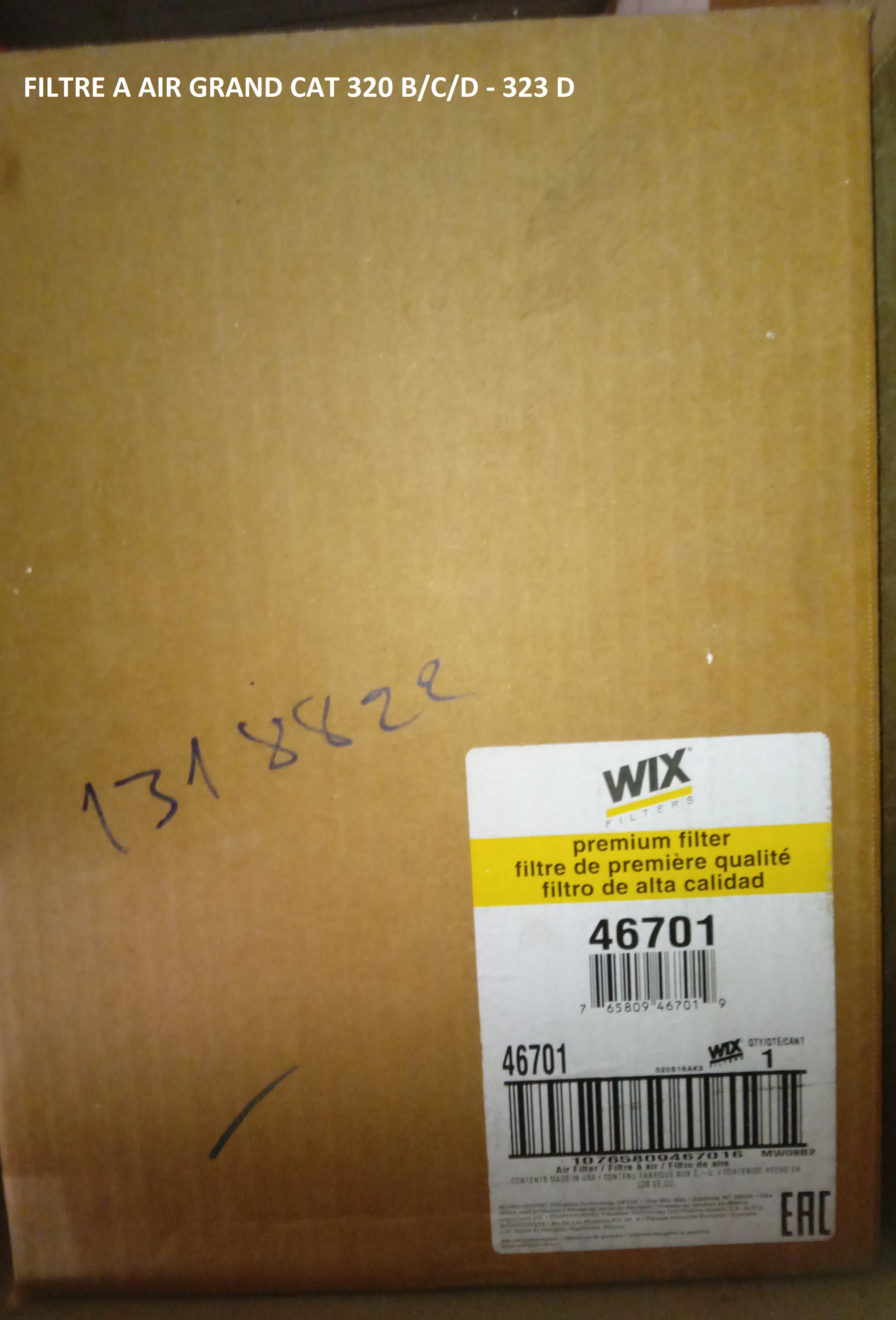 FILTRE A AIR GRAND CAT 320B/C/D 323D