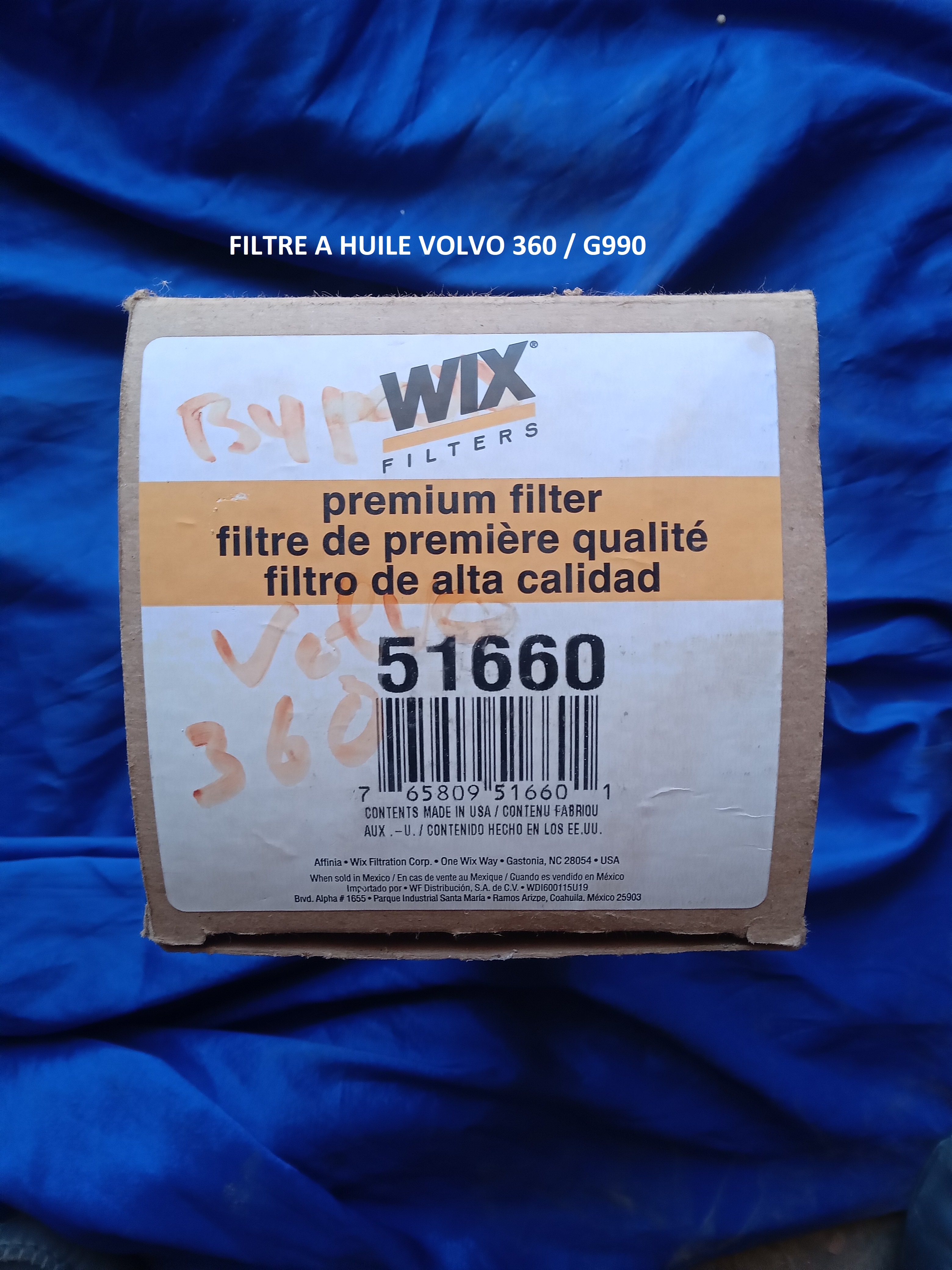 FILTRE A HUILE VOLVO 360 ET G990